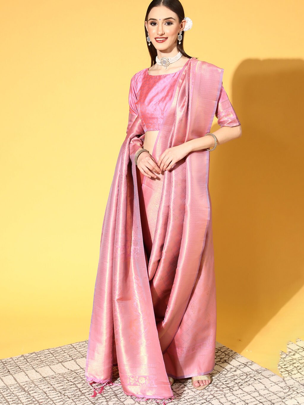 Image of Mauve Silk Saree
