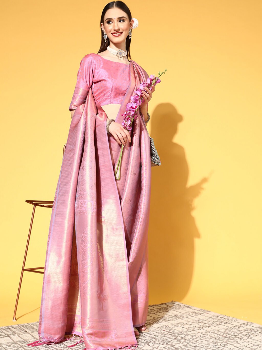 Mauve Silk Saree - Image 3