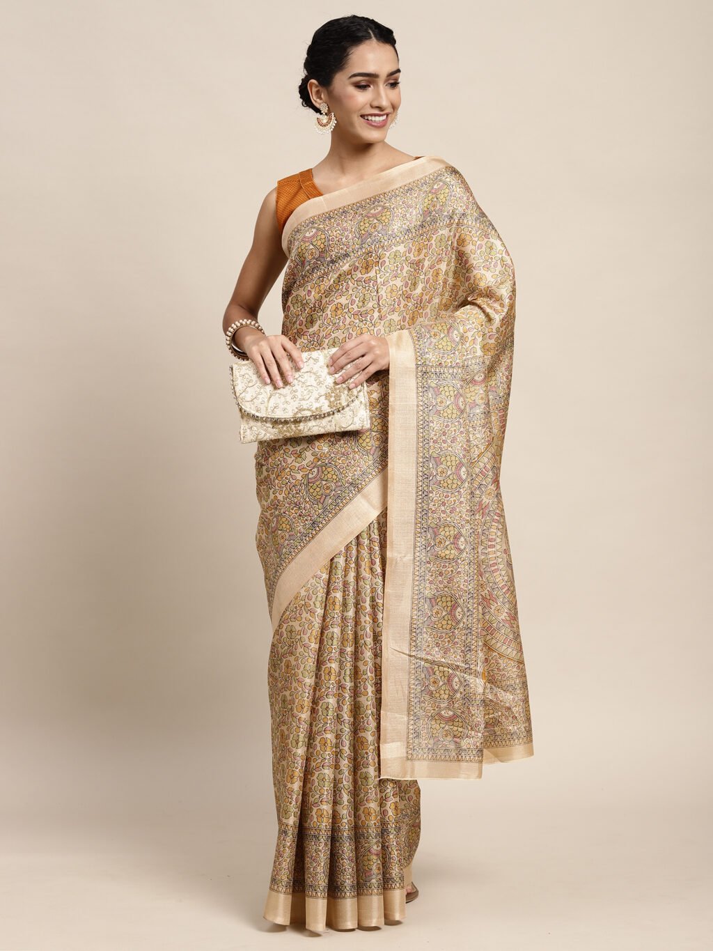 Yellow Silk Saree - Image 3