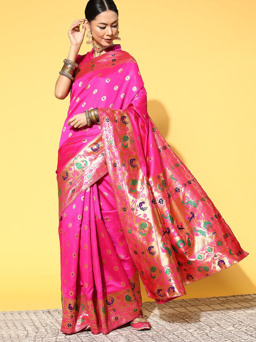 Image of Pink Silk Saree