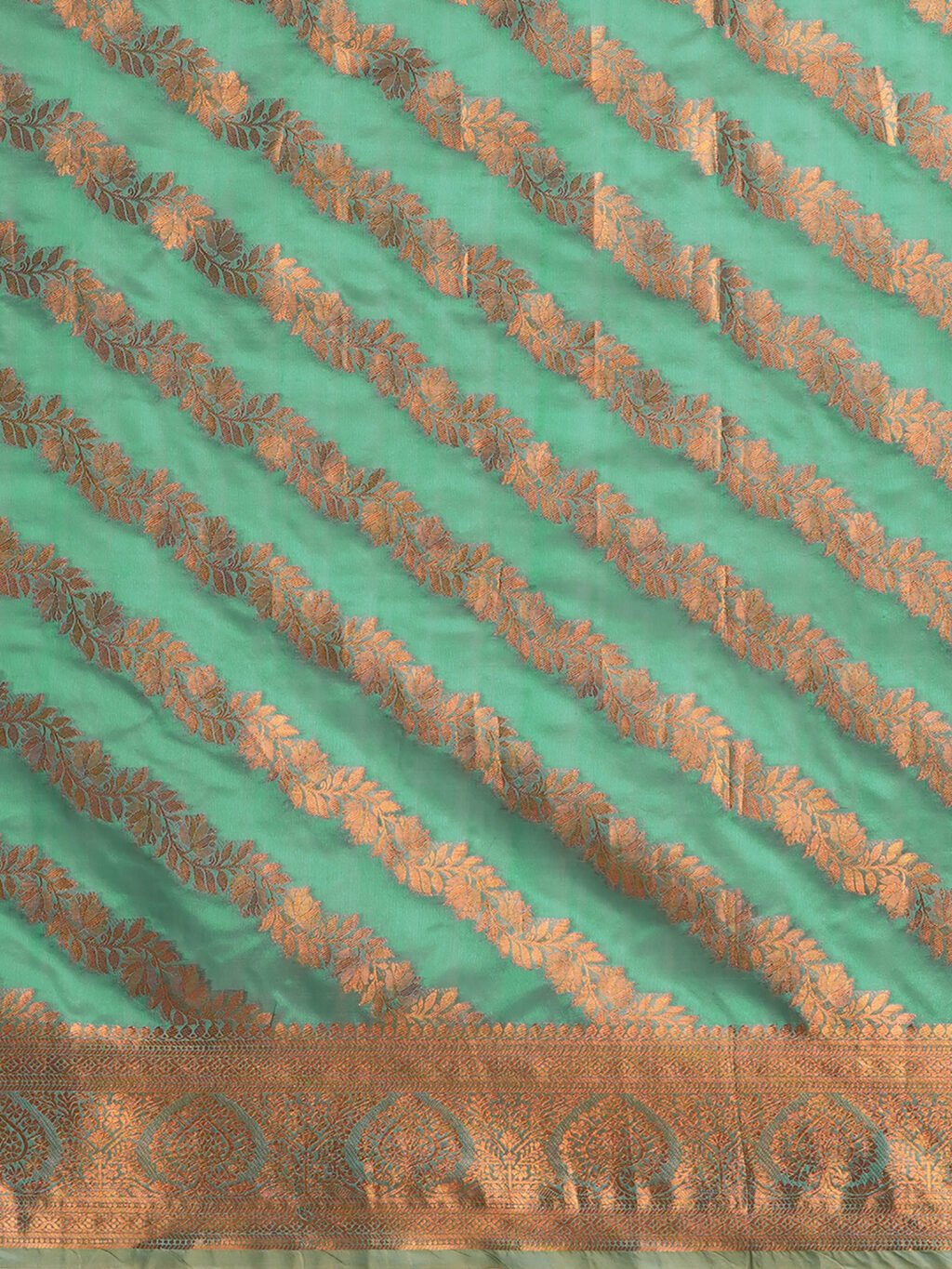 Teal Blue Silk Saree - Image 4