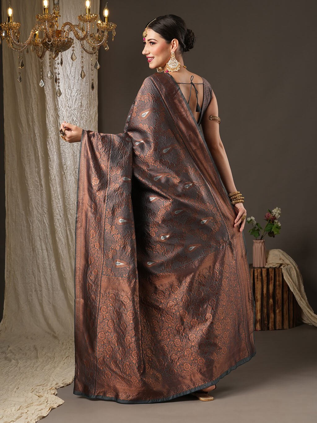 showcasing the beauty and craftsmanship of Designer Saree.