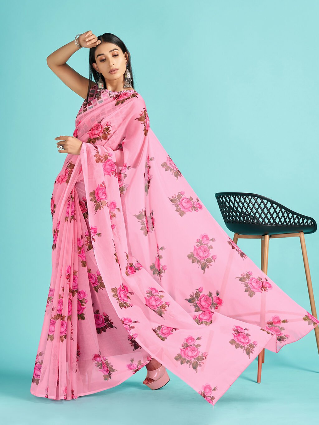 showcasing the beauty and craftsmanship of Silk Saree.