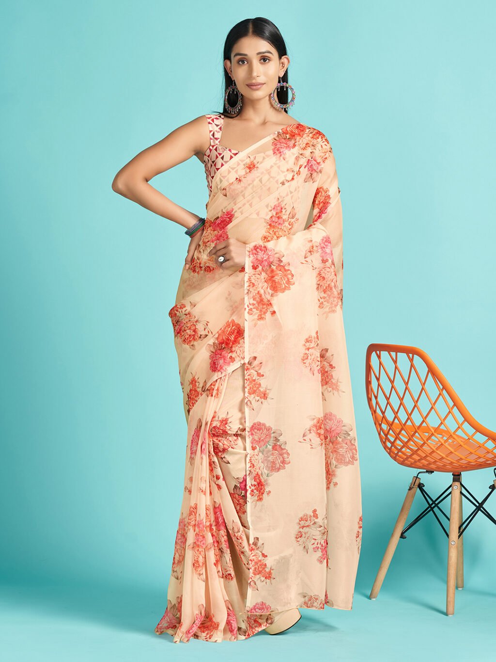 Image of Cream Saree