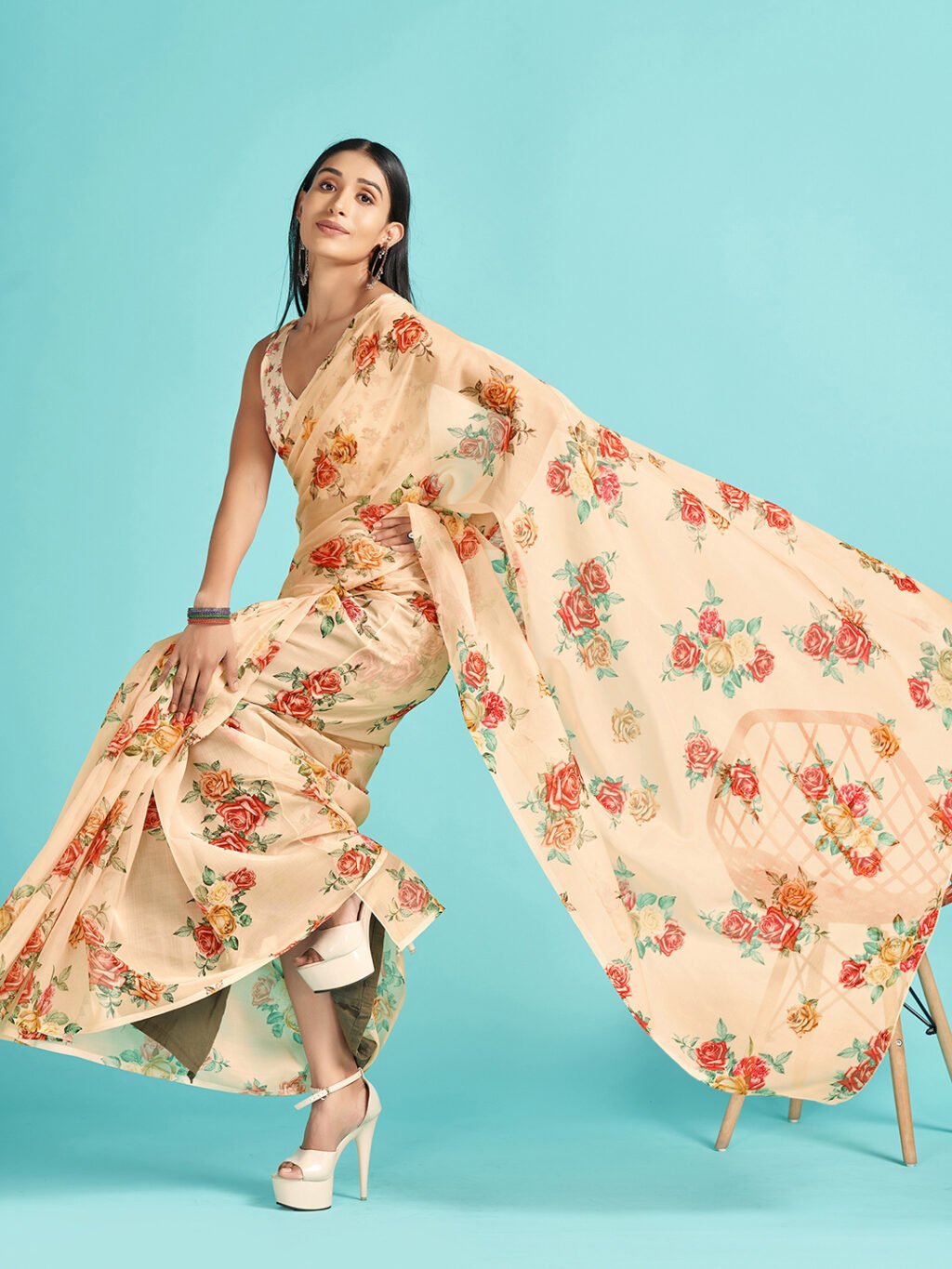 showcasing the beauty and craftsmanship of Traditional Saree.