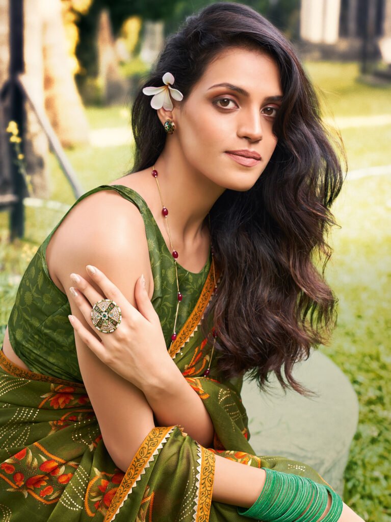 showcasing the beauty and craftsmanship of Designer Saree.