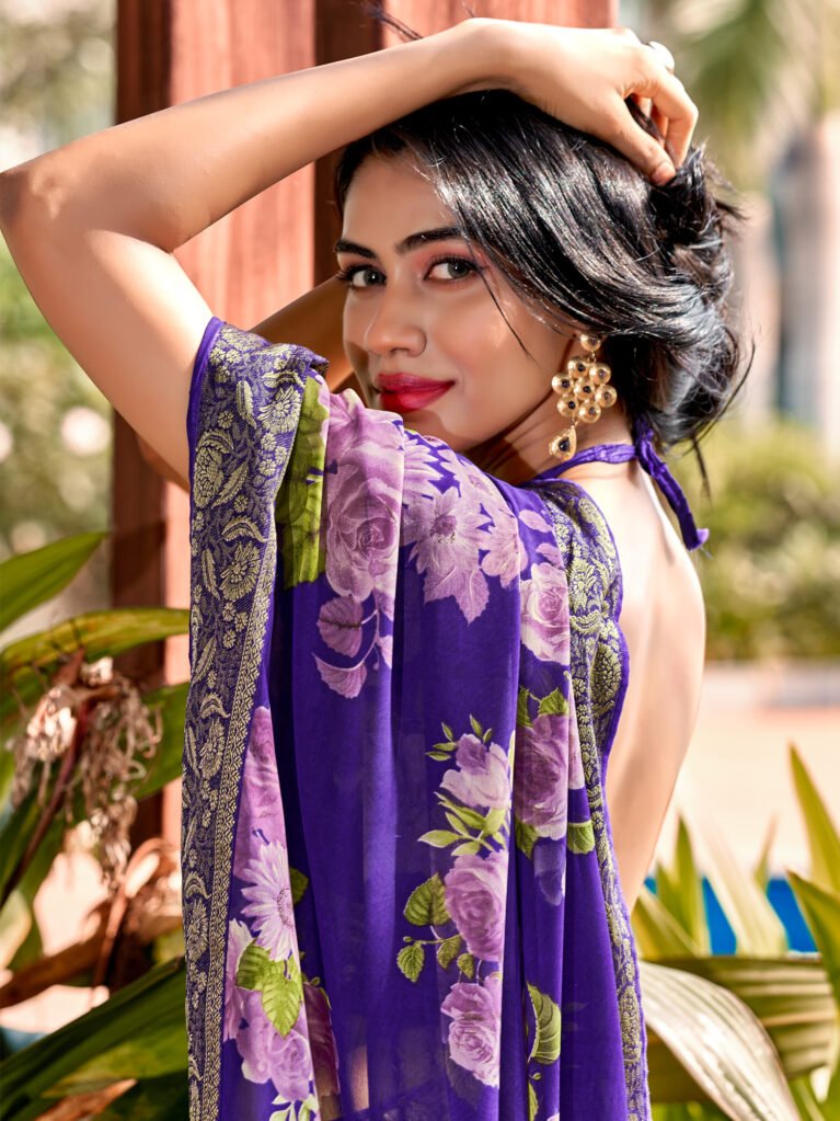 showcasing the beauty and craftsmanship of Designer Saree.