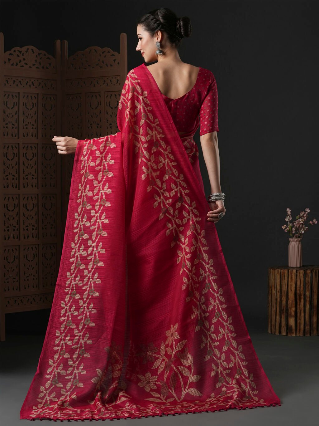 showcasing the beauty and craftsmanship of Silk Saree.