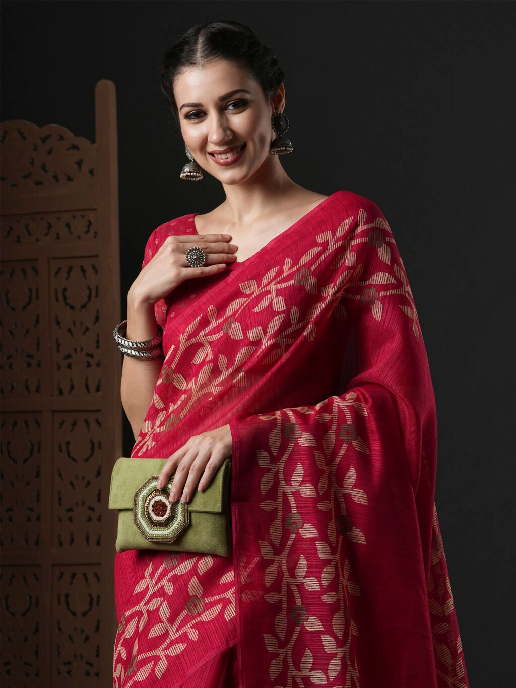 Pink Cotton Saree - Image 4