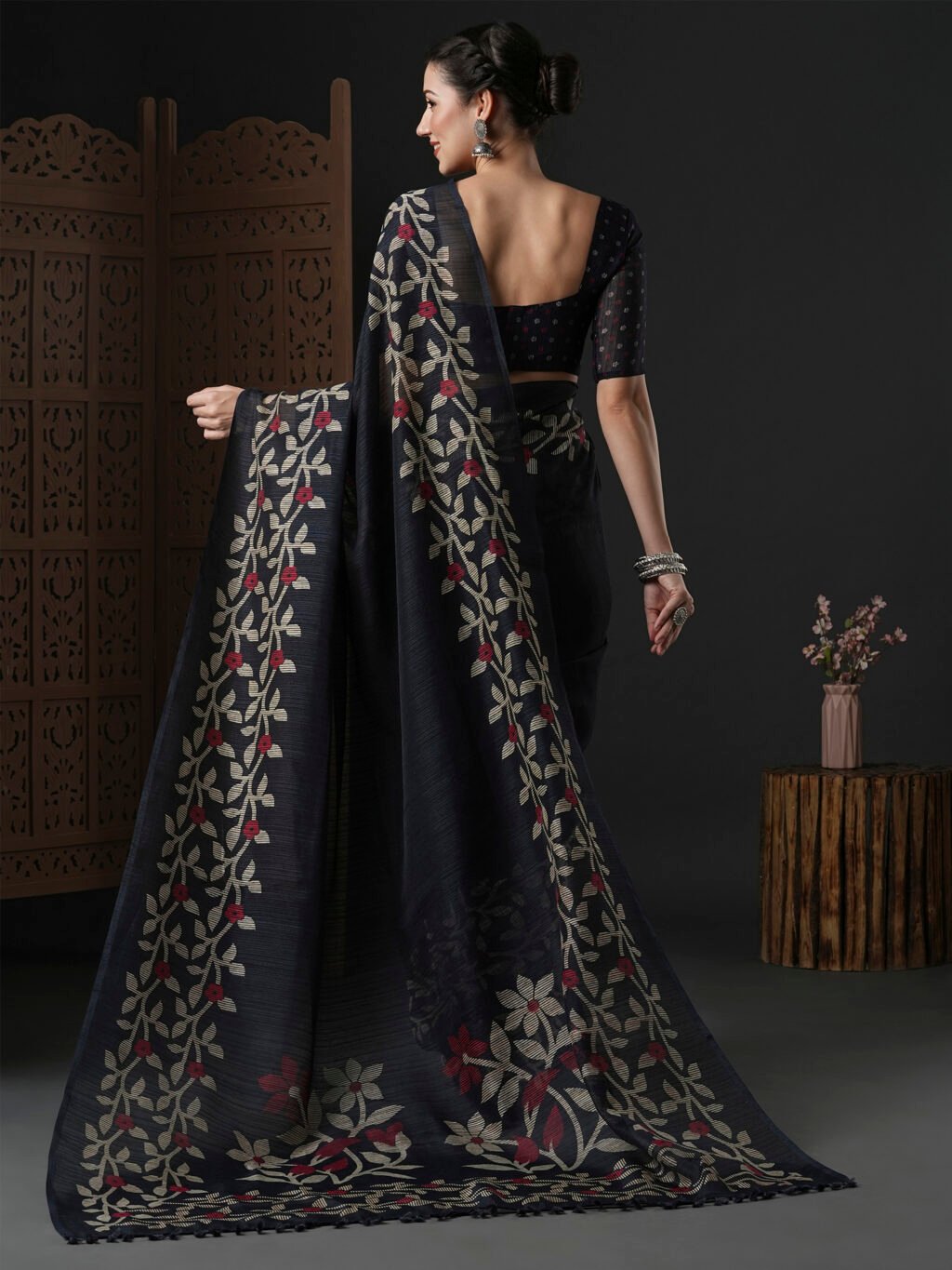showcasing the beauty and craftsmanship of Silk Saree.