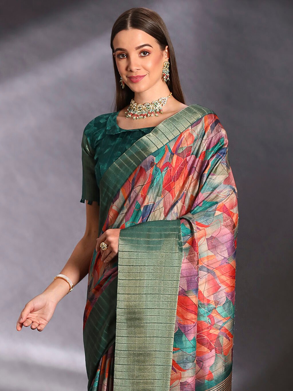 Multicolored Silk Saree - Image 4