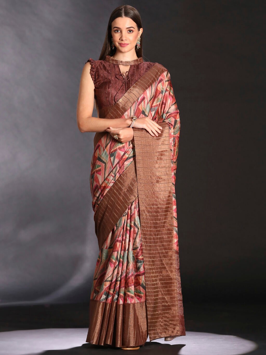 Image of Multicolored Silk Saree
