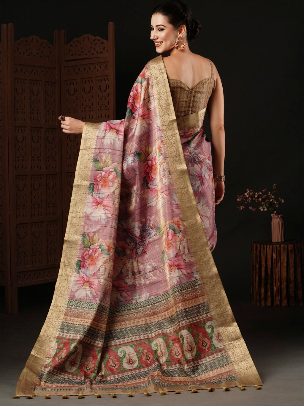 showcasing the beauty and craftsmanship of Designer Saree.