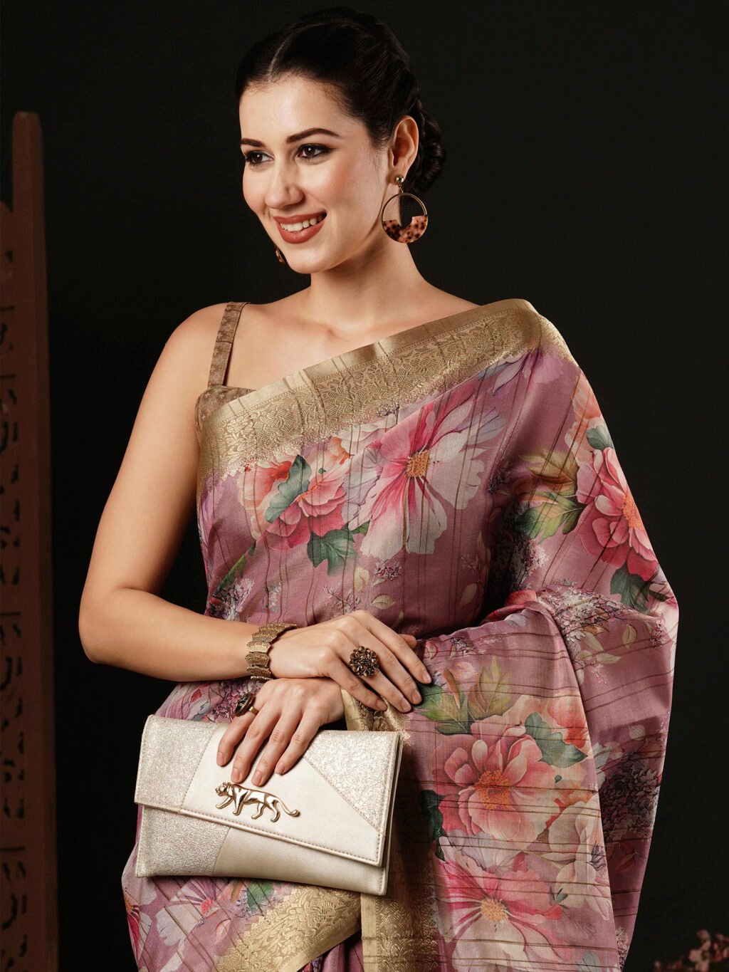 Mauve Silk Saree - Image 4