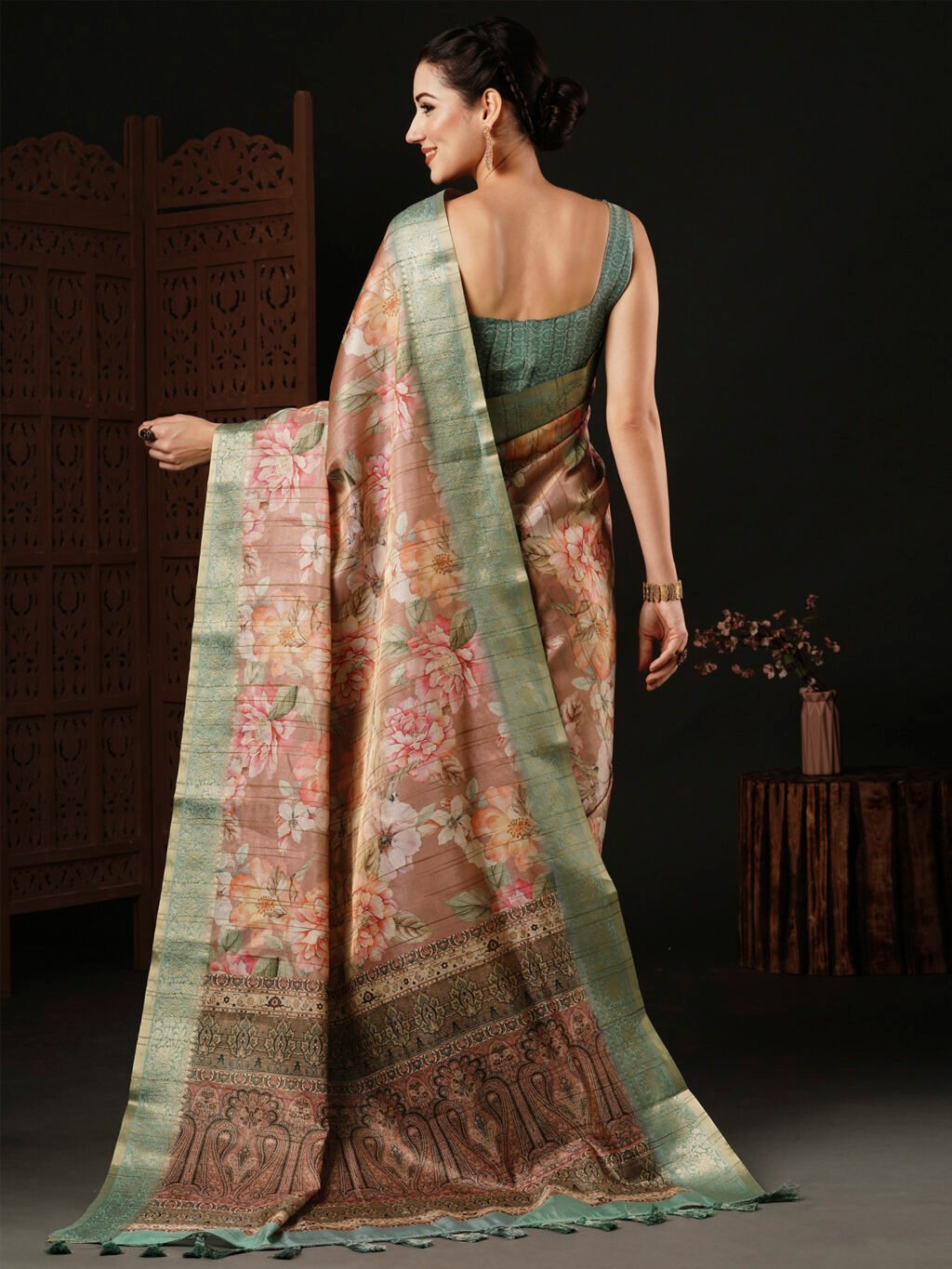 showcasing the beauty and craftsmanship of Designer Saree.