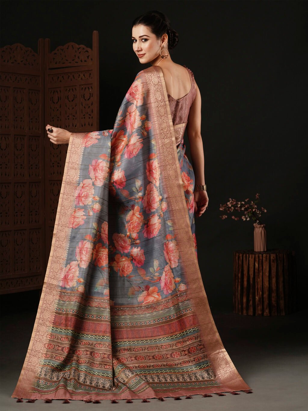 showcasing the beauty and craftsmanship of Silk Saree.