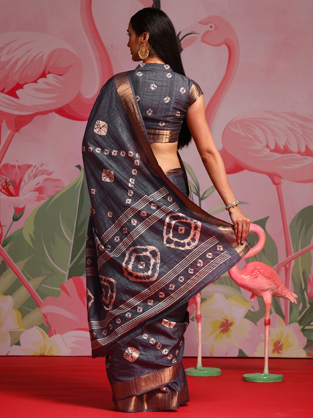 showcasing the beauty and craftsmanship of Silk Saree.