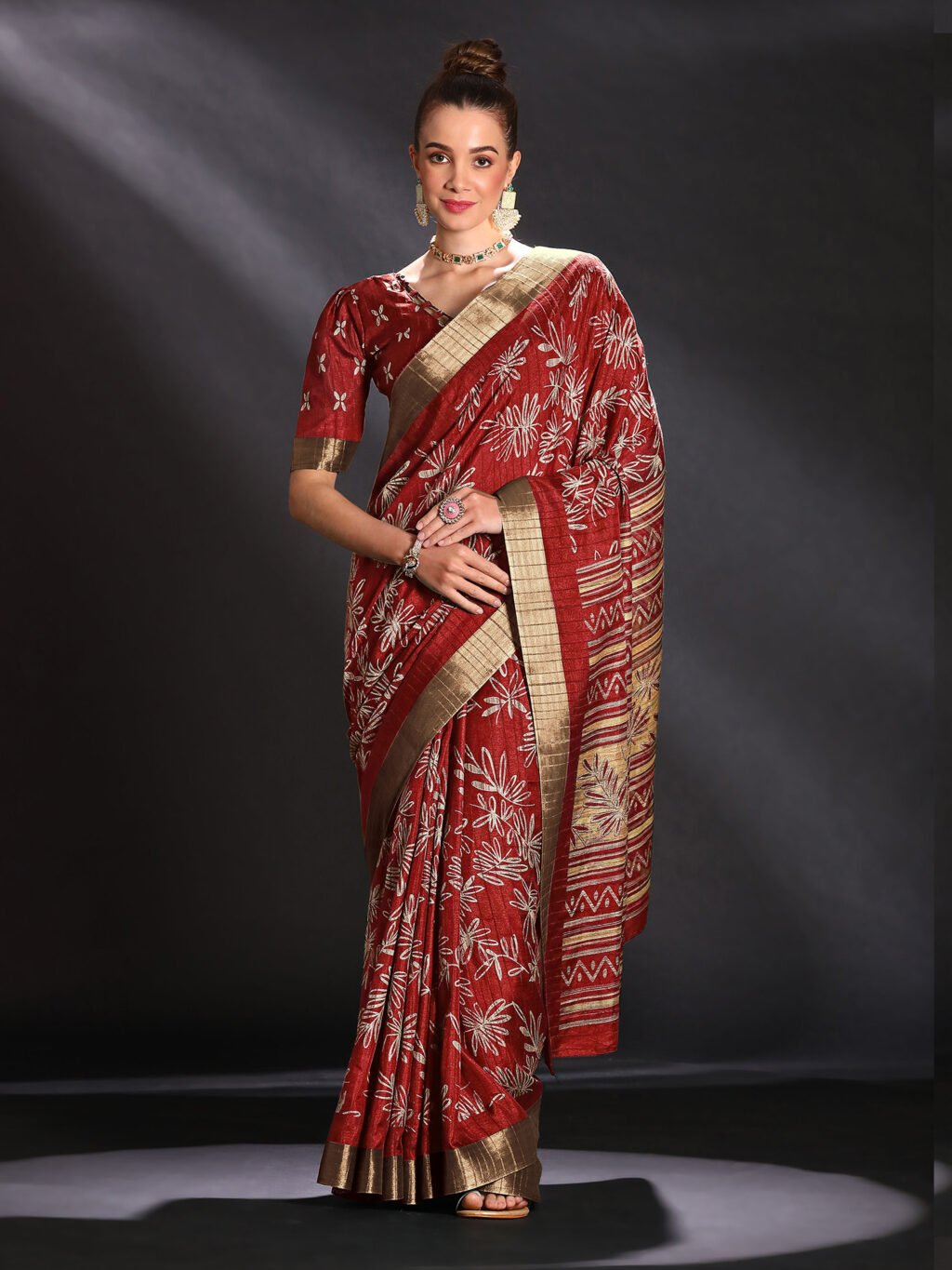 Image of Maroon Silk Saree