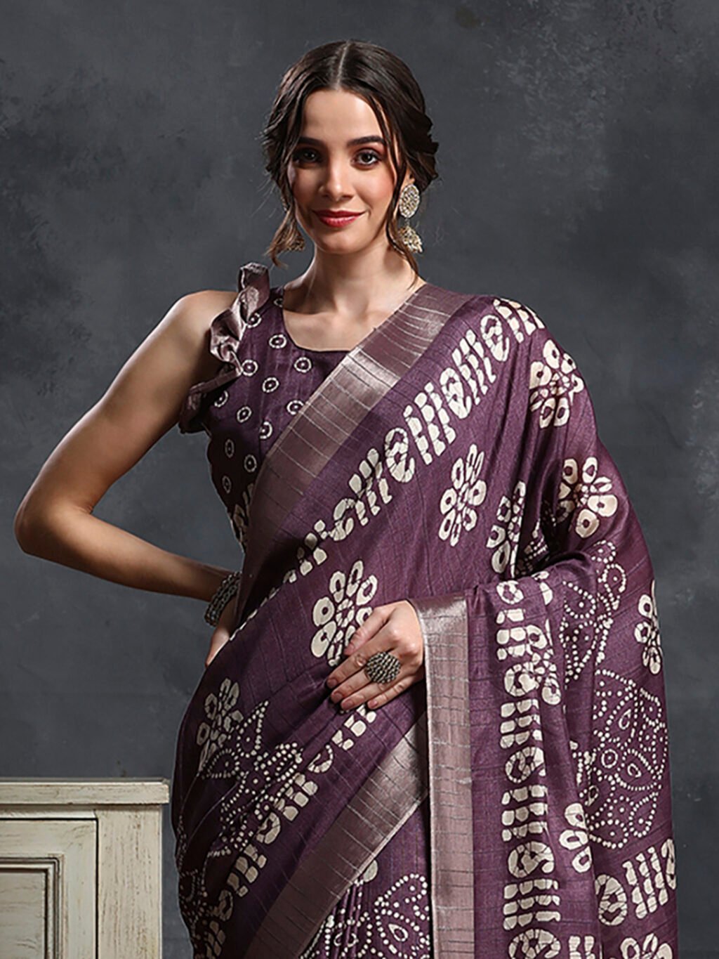 Purple Silk Saree - Image 4