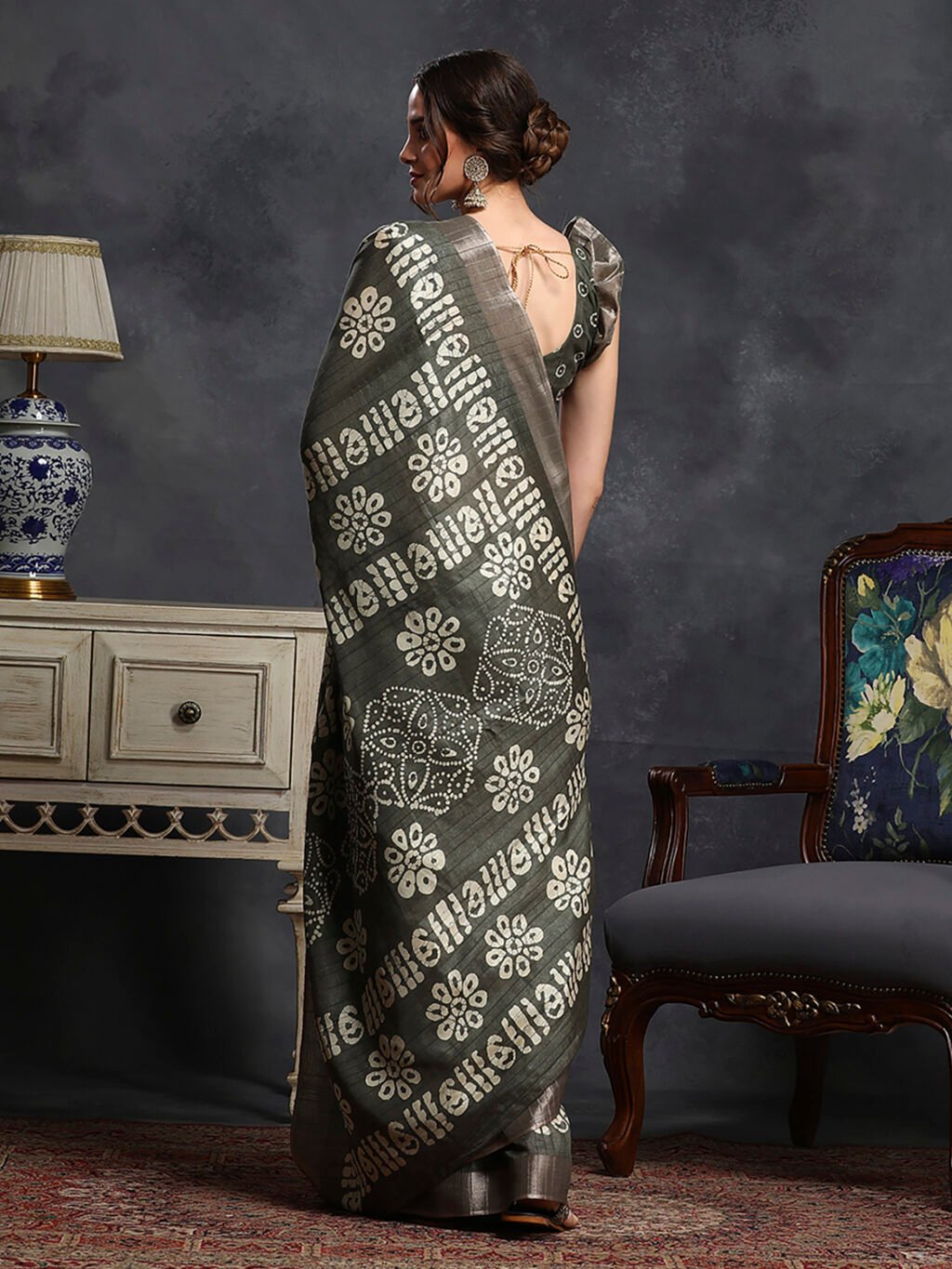 showcasing the beauty and craftsmanship of Silk Saree.