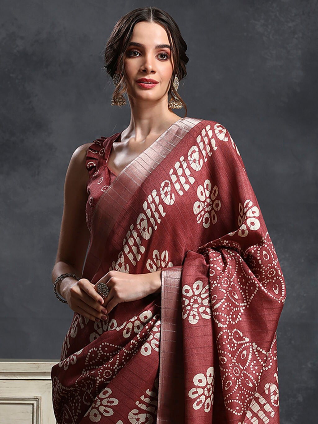 Rust Silk Saree - Image 4