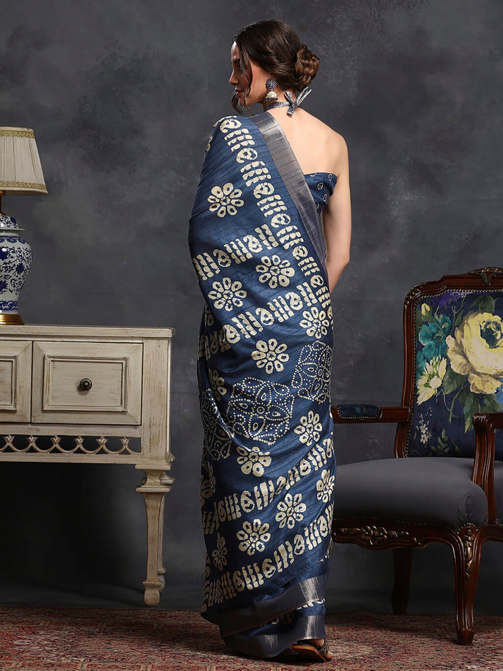 showcasing the beauty and craftsmanship of Silk Saree.