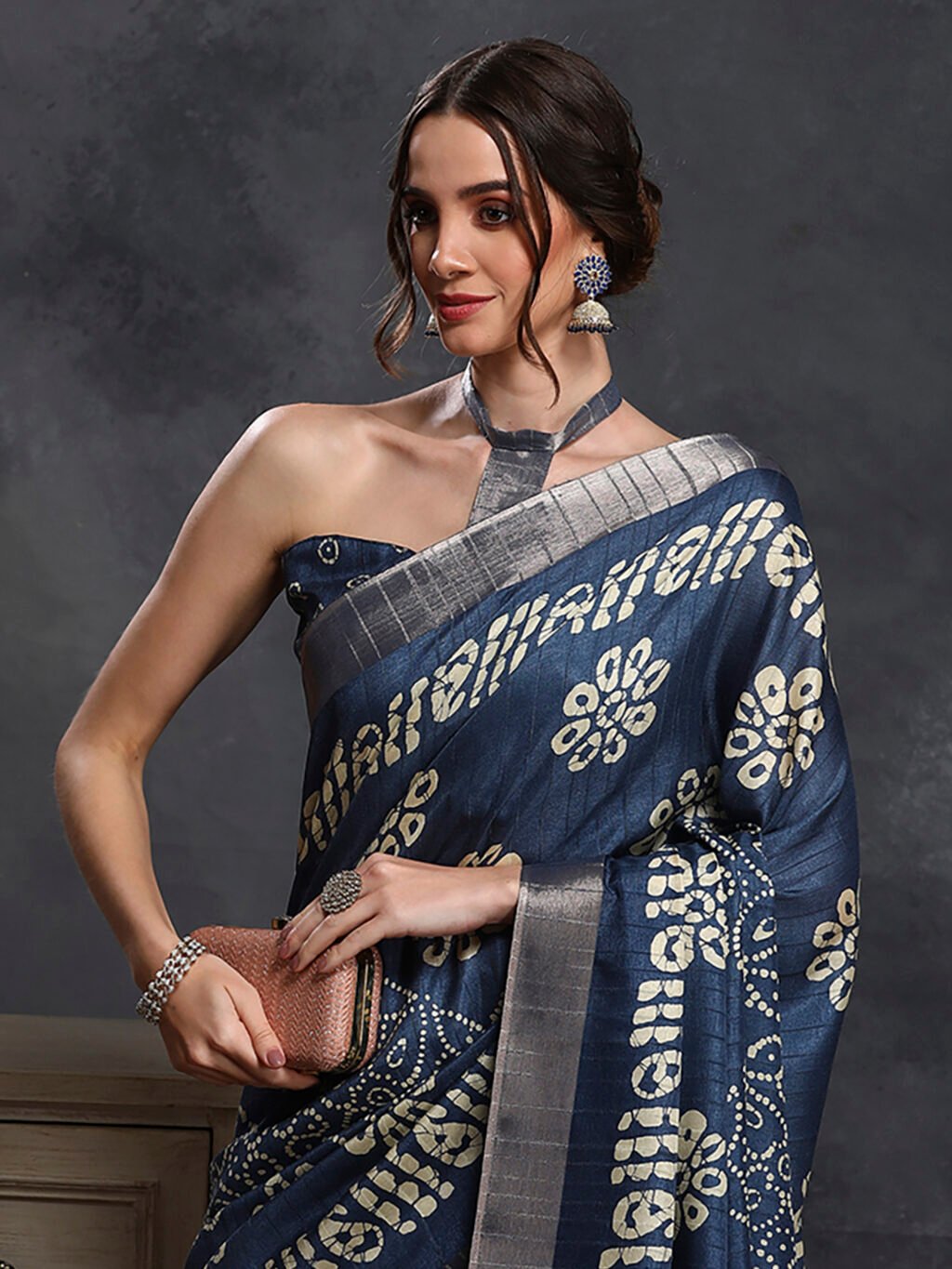 Blue Silk Saree - Image 4