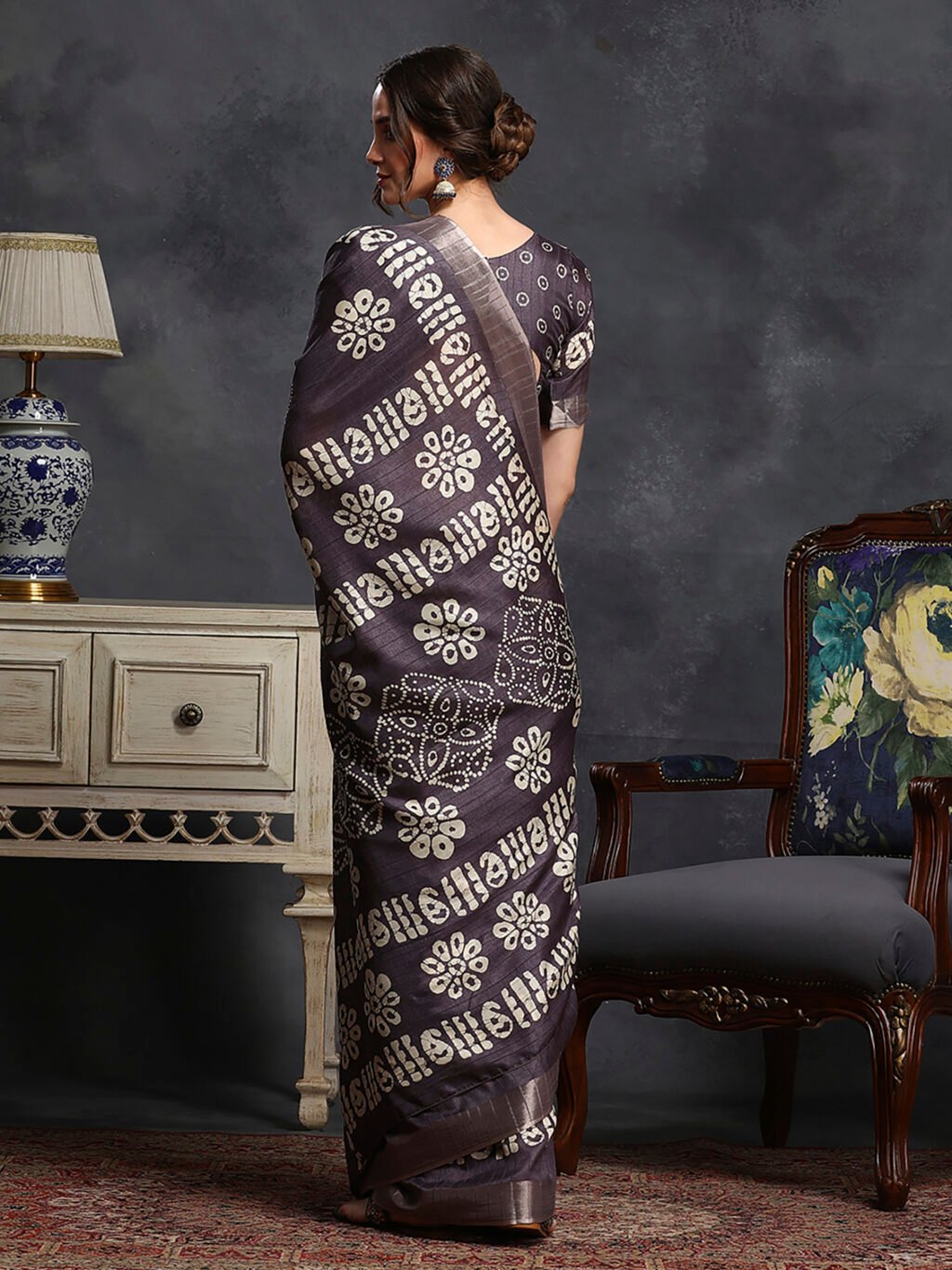 showcasing the beauty and craftsmanship of Silk Saree.