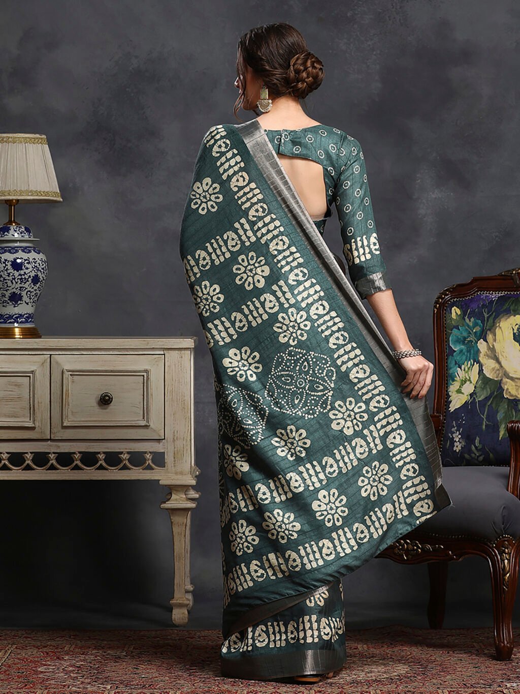 showcasing the beauty and craftsmanship of Party Wear Saree.