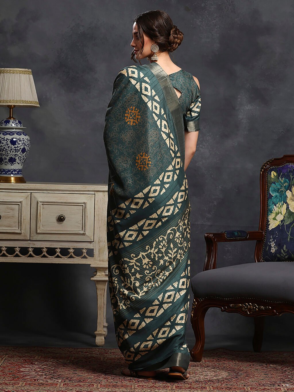 showcasing the beauty and craftsmanship of Silk Saree.