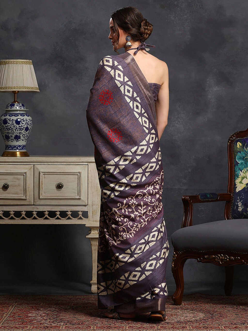 showcasing the beauty and craftsmanship of Silk Saree.