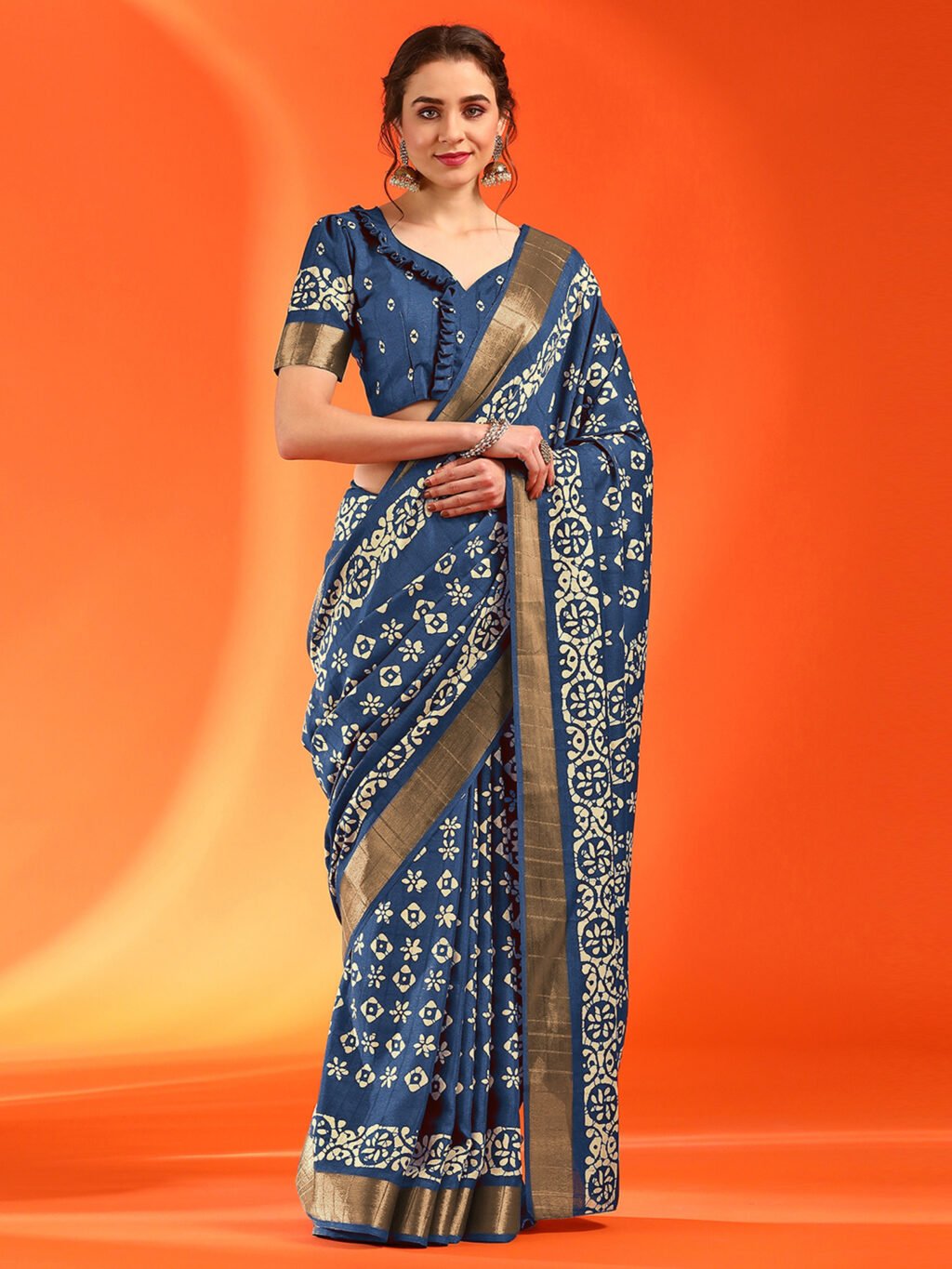 Image of Blue Silk Saree