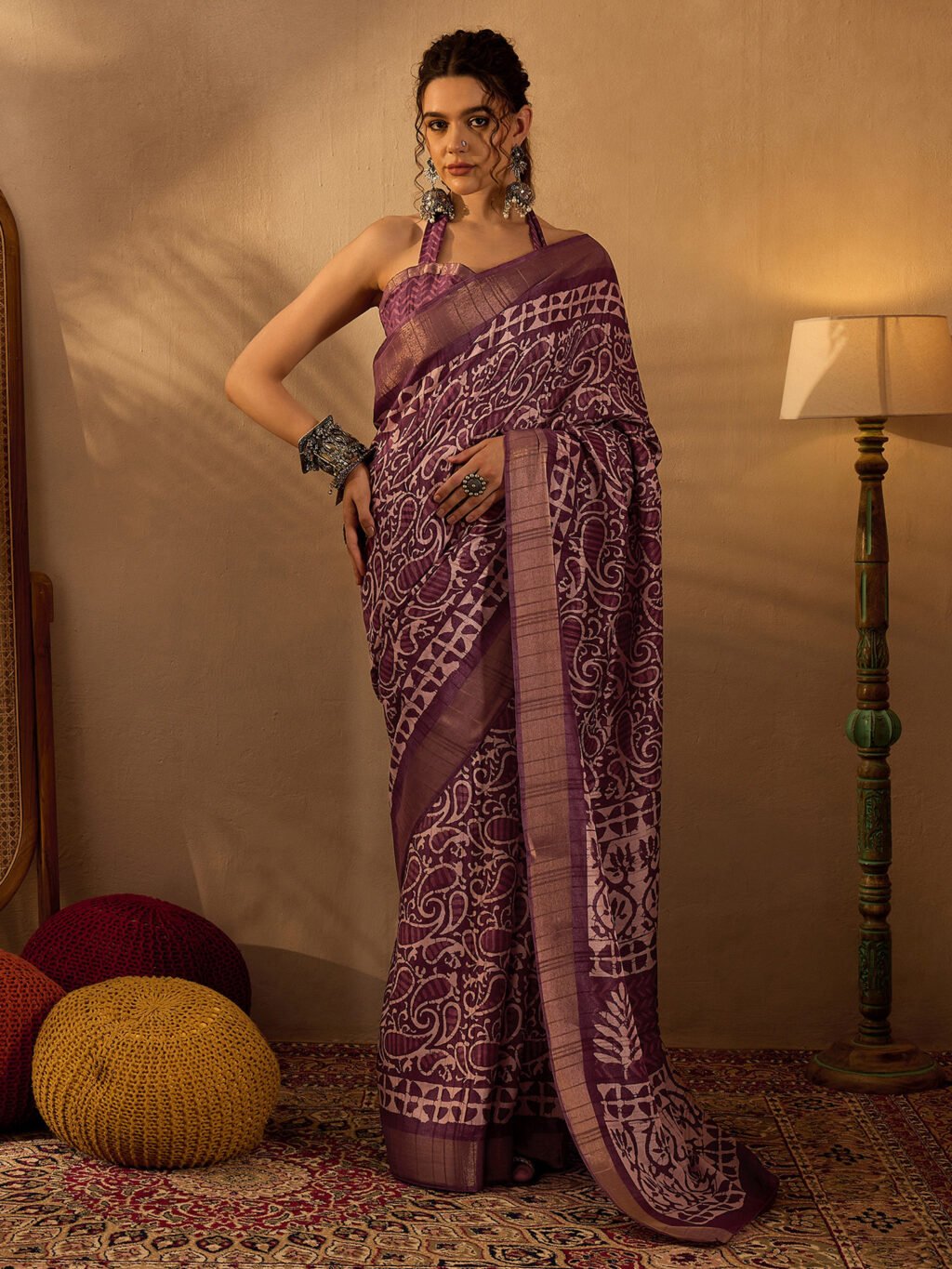 Image of Magenta Silk Saree
