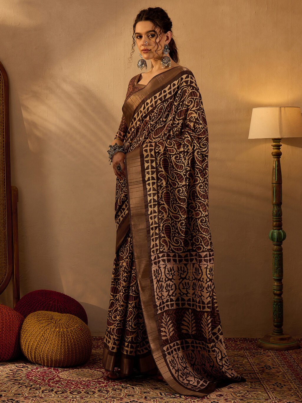 Brown Silk Saree - Image 3