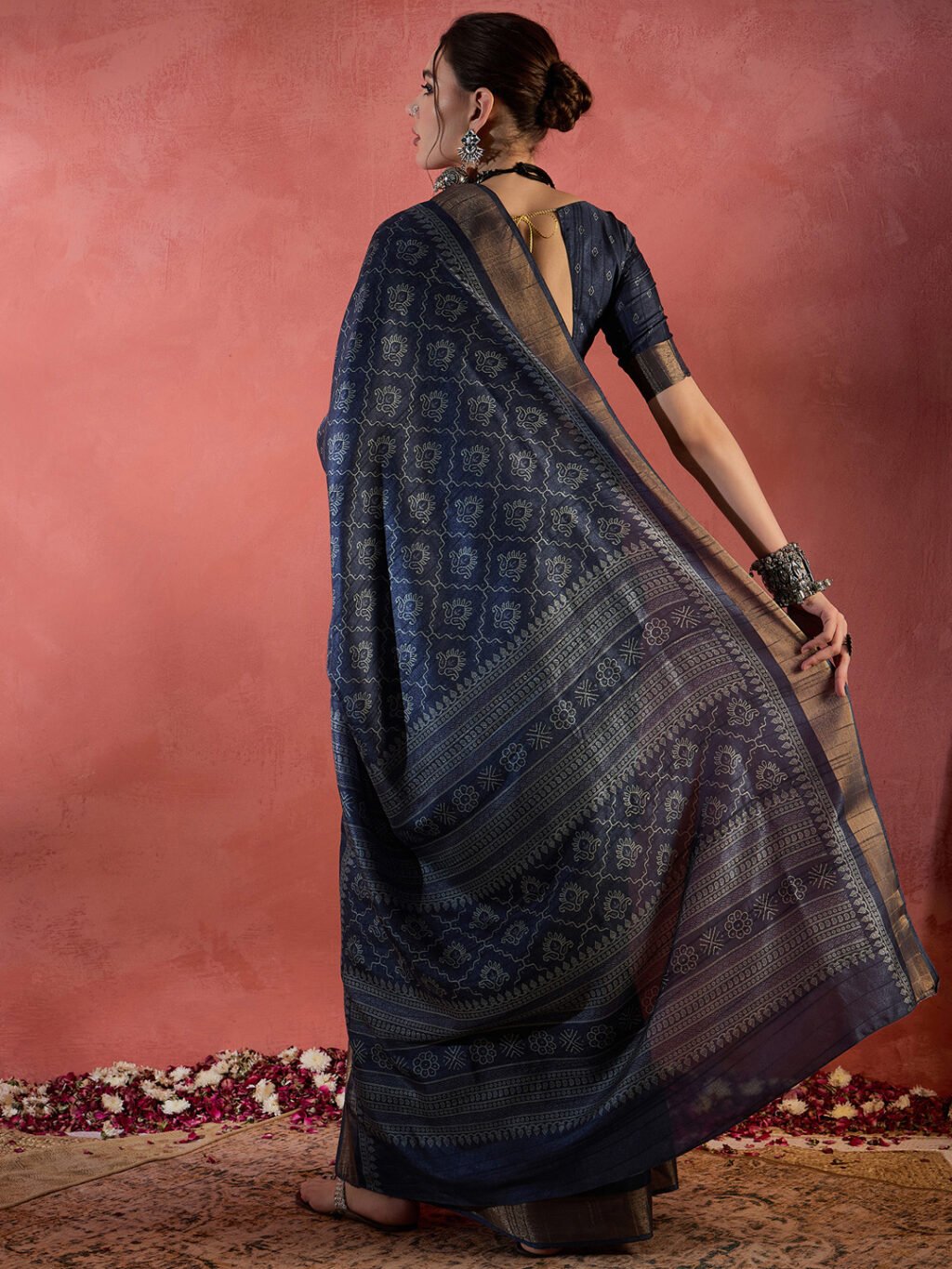showcasing the beauty and craftsmanship of Silk Saree.