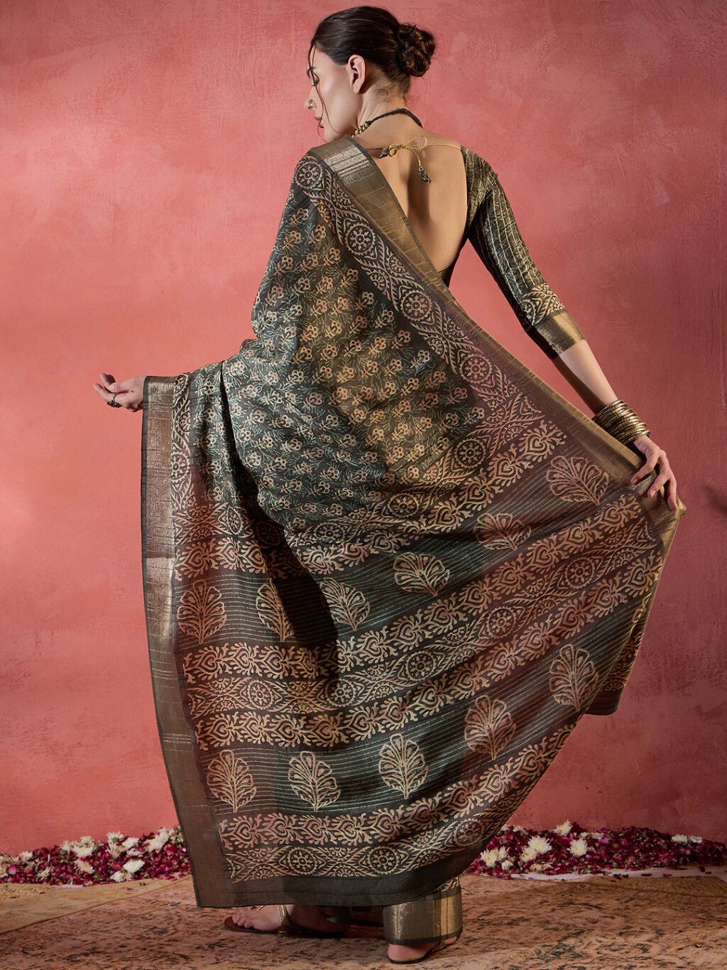 showcasing the beauty and craftsmanship of Designer Saree.