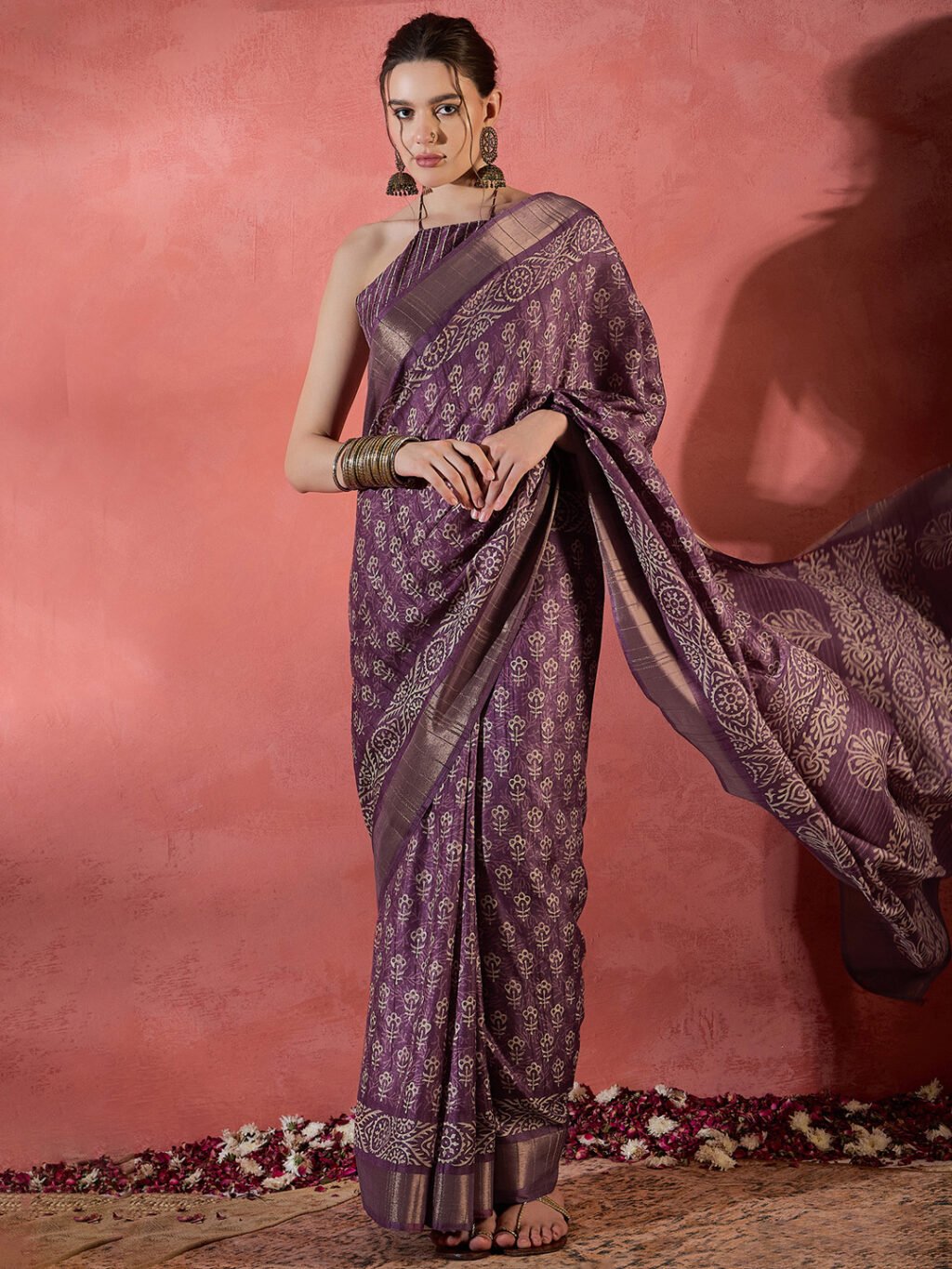 Image of Magenta Silk Saree