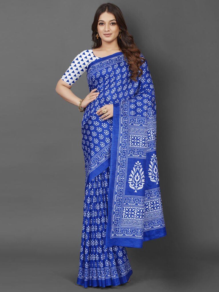 Image of Blue Silk Saree