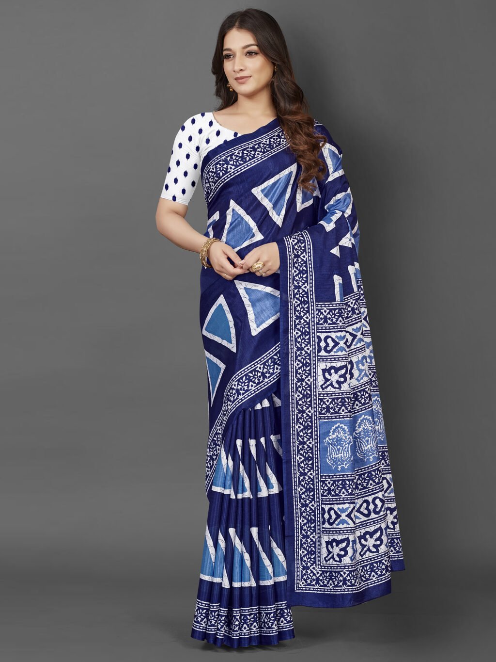 Image of Blue Silk Saree