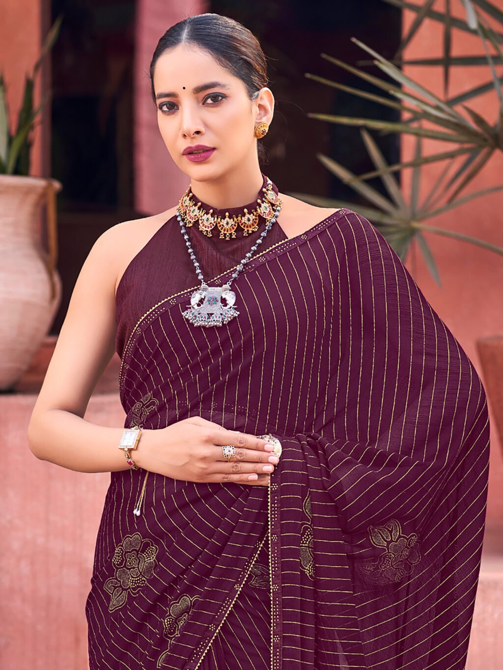 showcasing the beauty and craftsmanship of Designer Saree.
