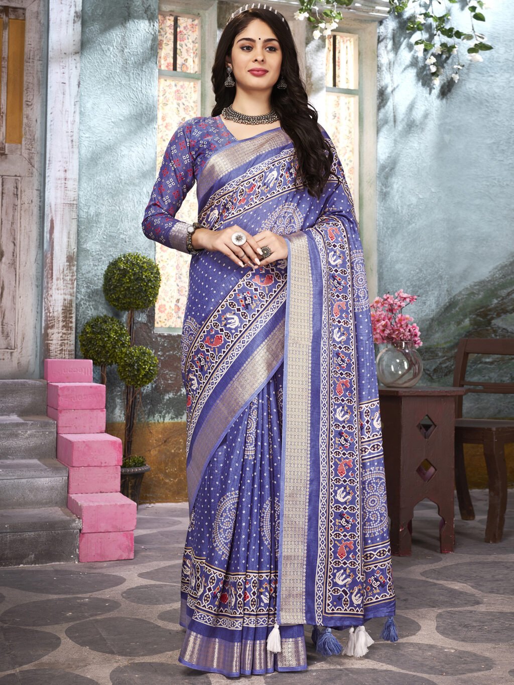 Image of Lavender Silk Saree
