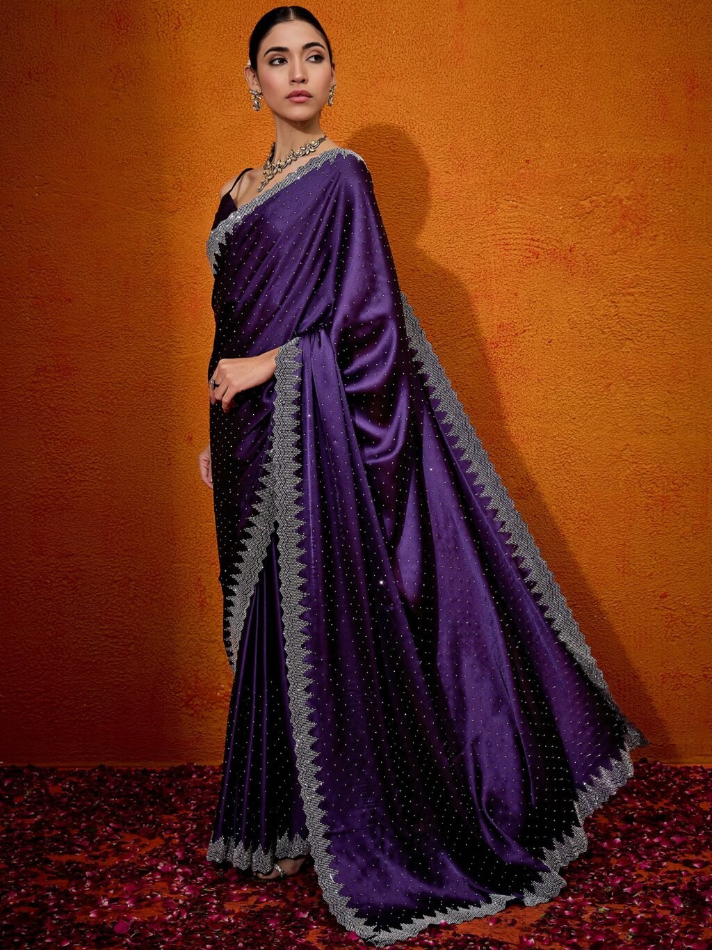 Purple Silk Saree - Image 3