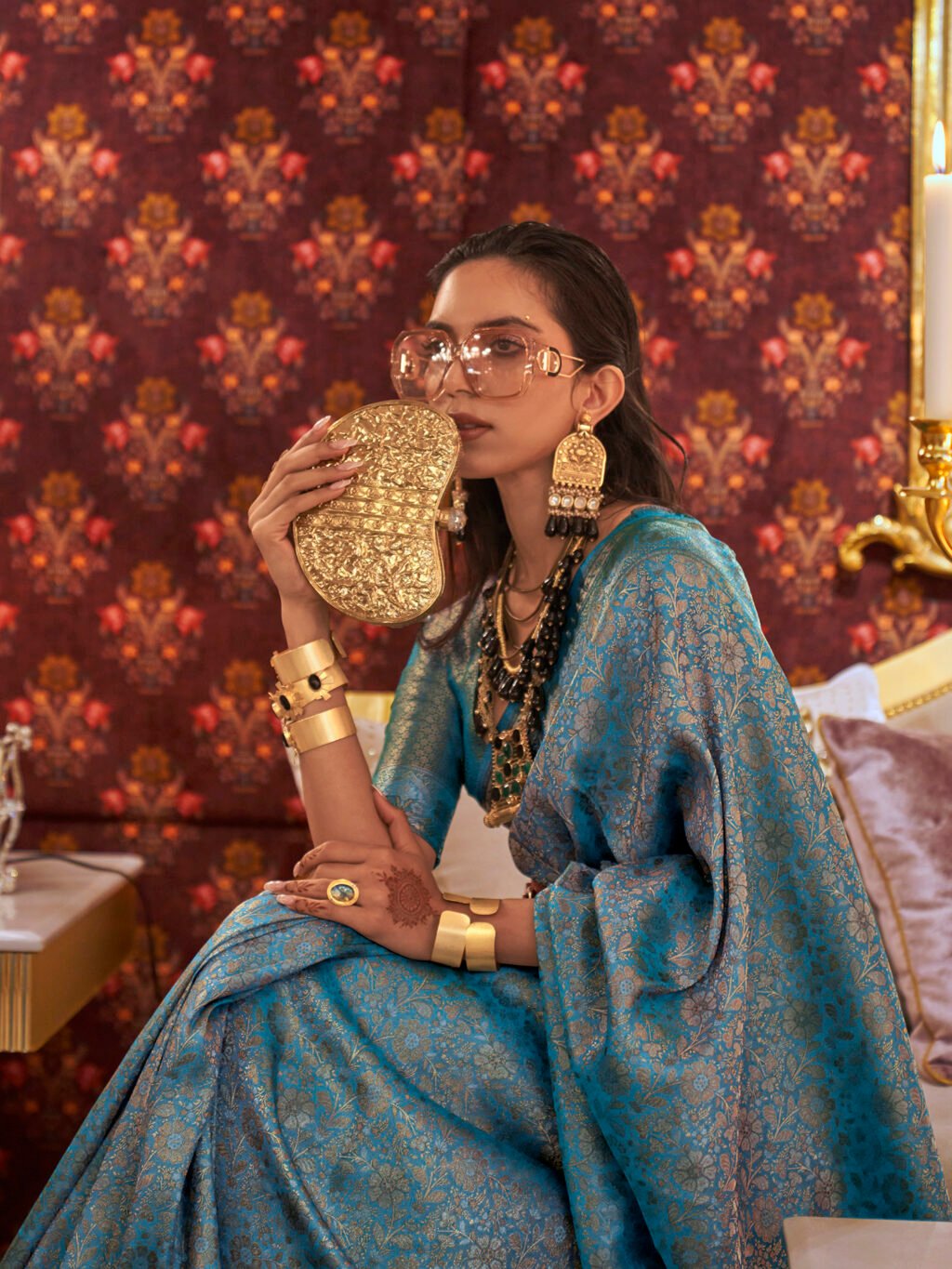 showcasing the beauty and craftsmanship of Party Wear Saree.