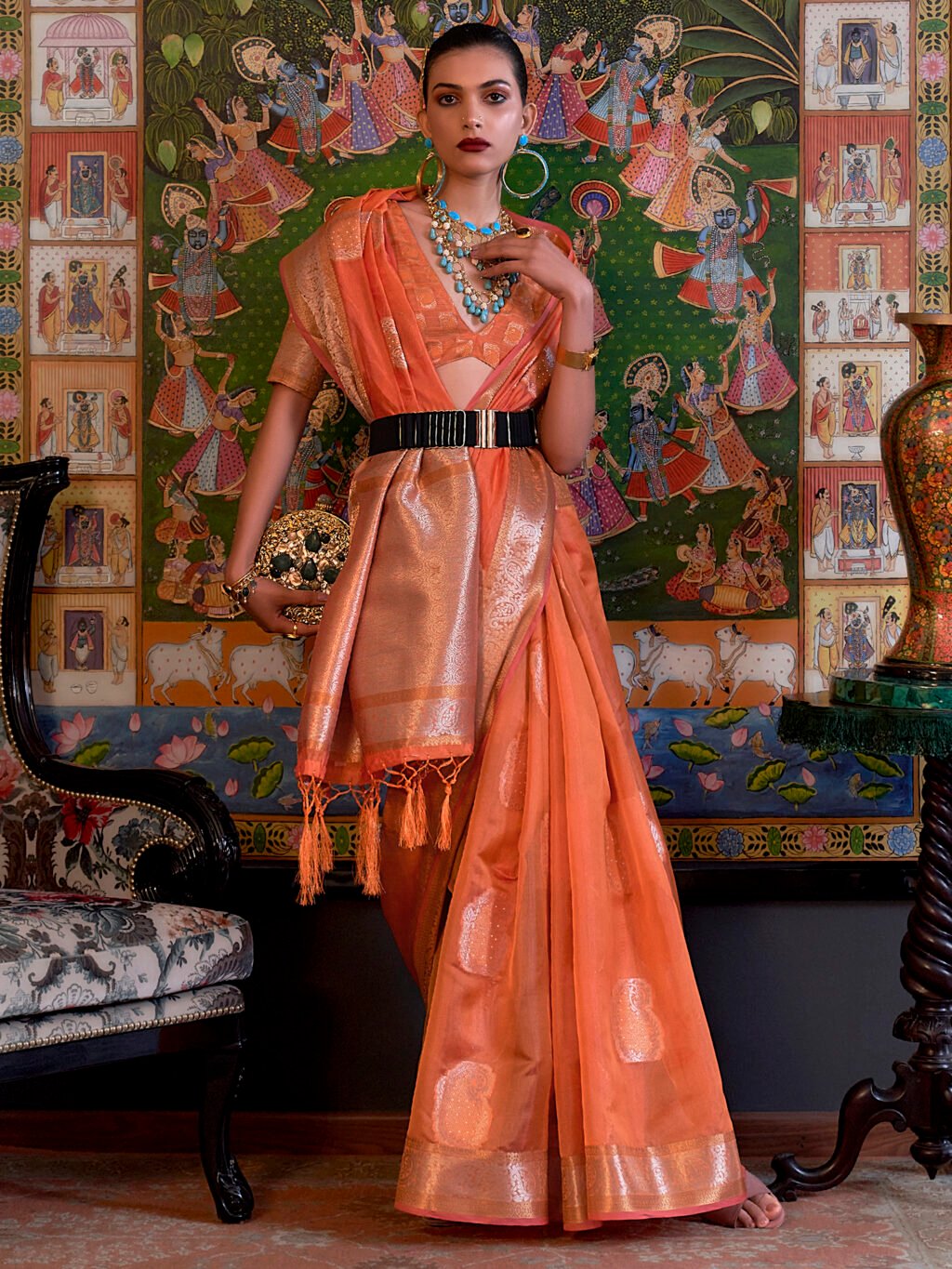 Image of Peach Saree
