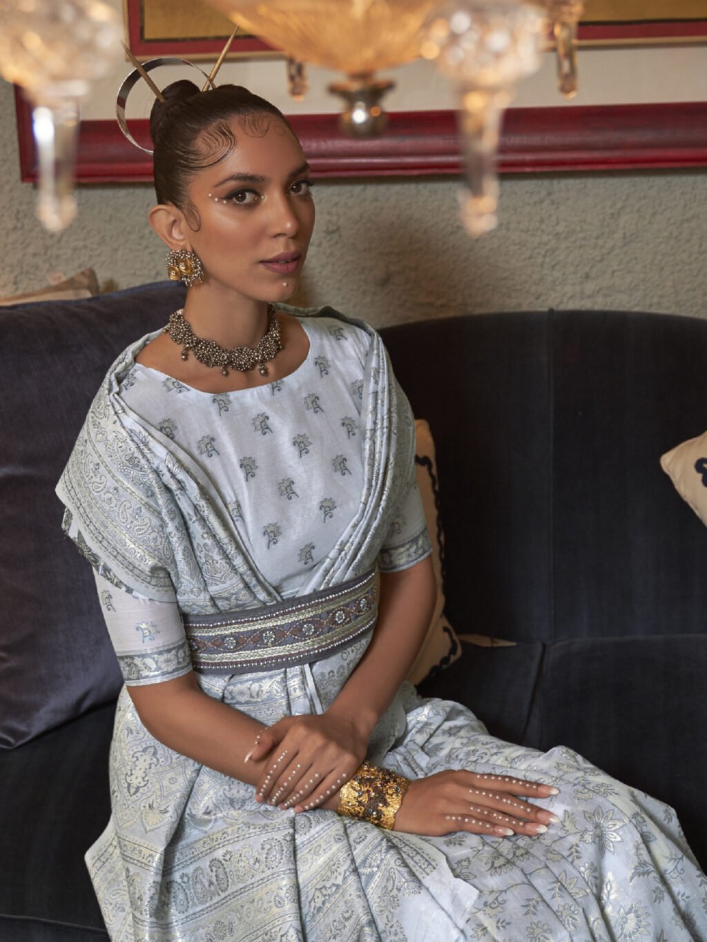 showcasing the beauty and craftsmanship of Party Wear Saree.