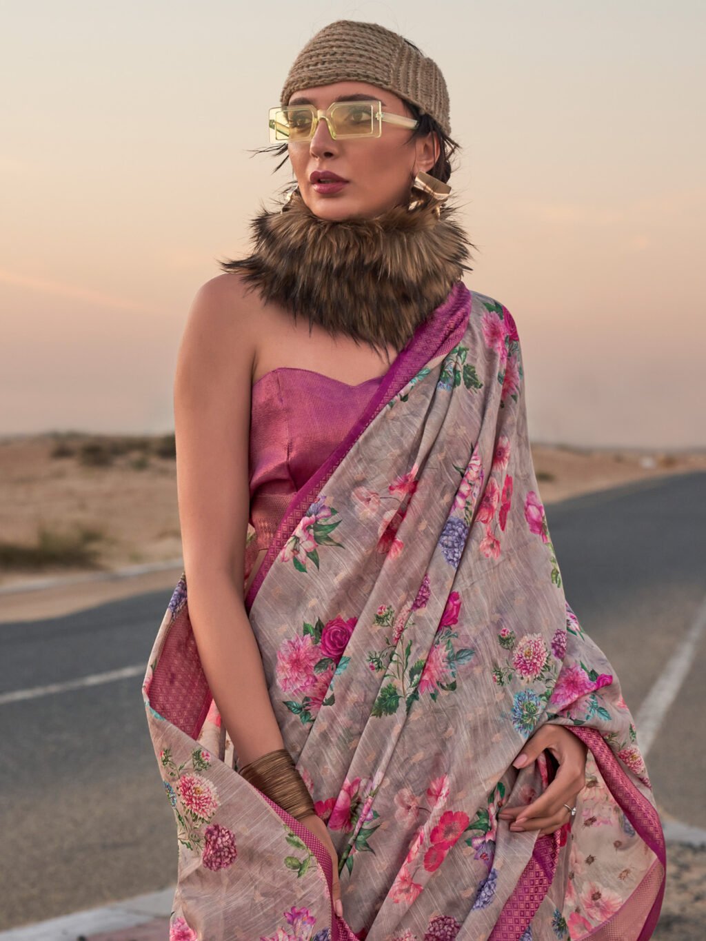 showcasing the beauty and craftsmanship of Silk Saree.