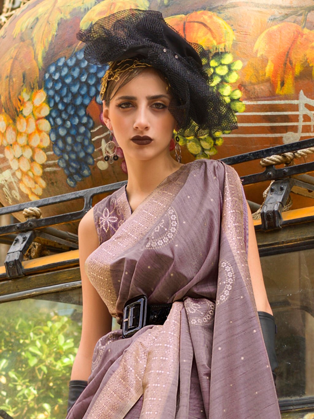 Mauve Silk Saree - Image 3
