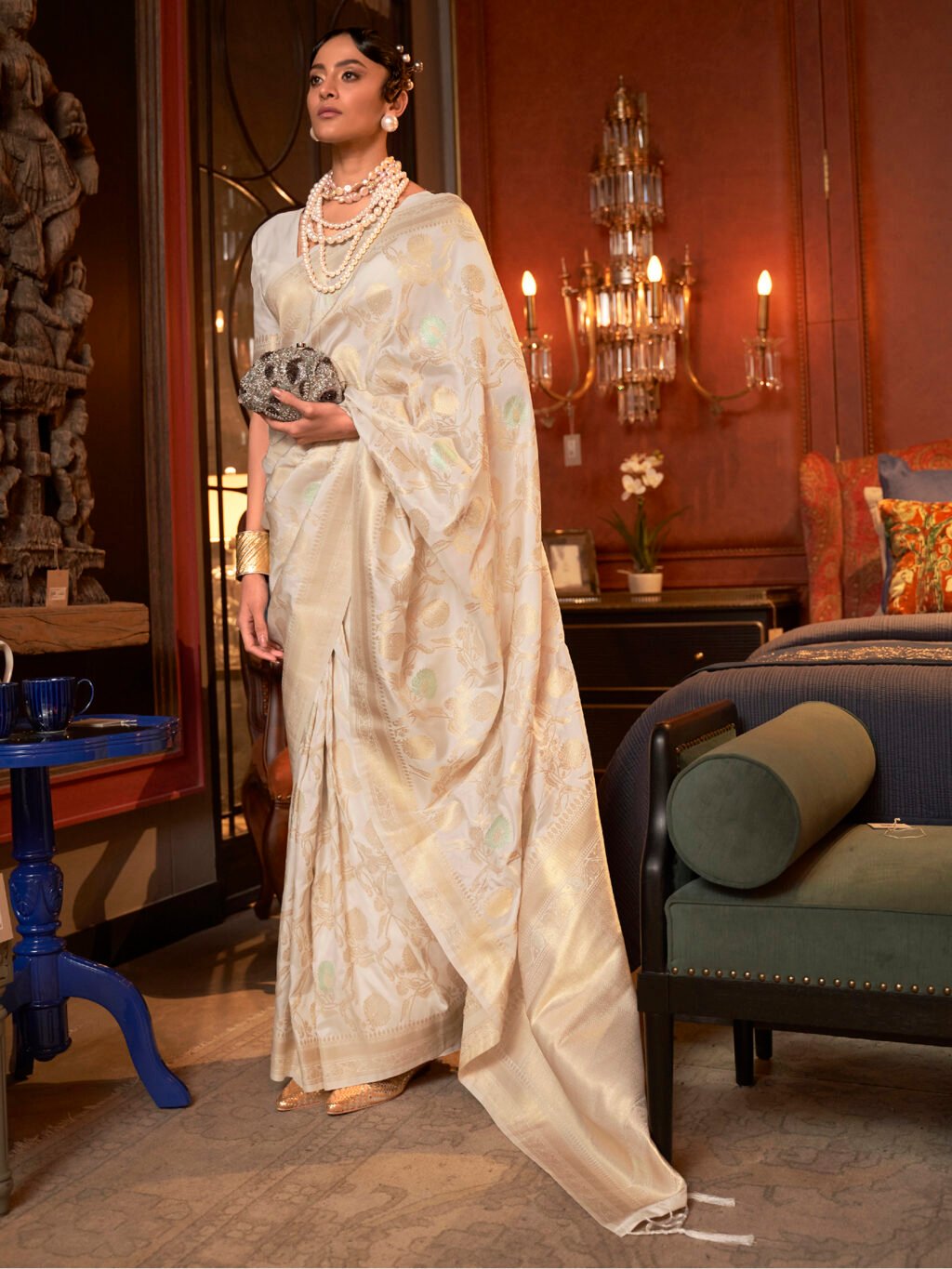 showcasing the beauty and craftsmanship of Silk Saree.