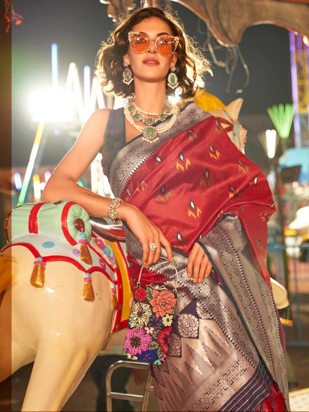 showcasing the beauty and craftsmanship of Silk Saree.
