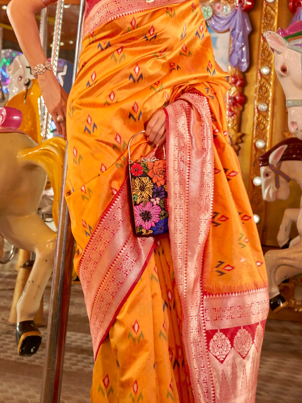 Yellow Silk Saree - Image 4